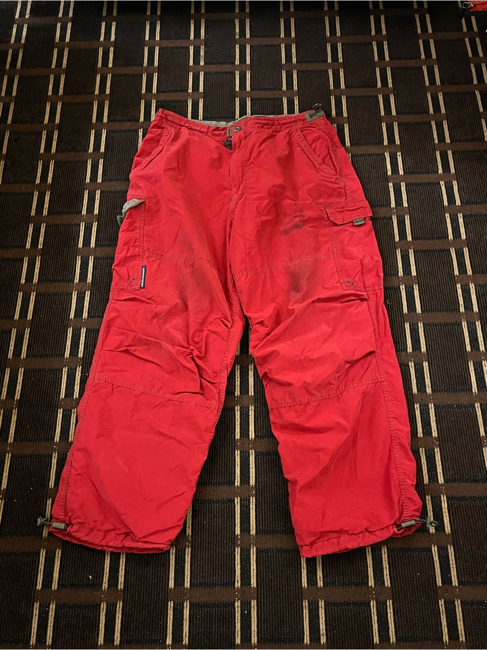 Vintage Y2K Abercrombie & Fitch Red Baggy Pants Cargo Wide Leg Large 782